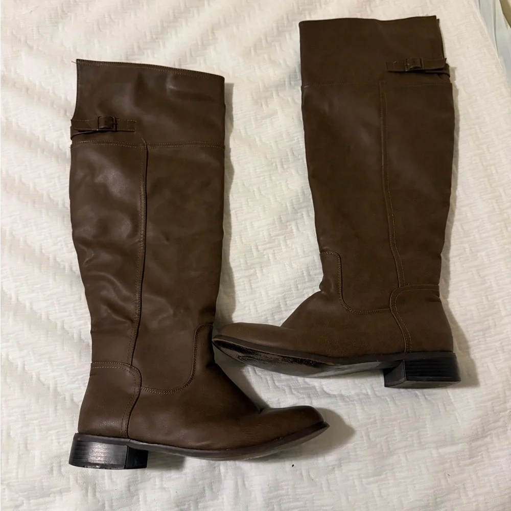 Elegant Brown Over the Knee Boots